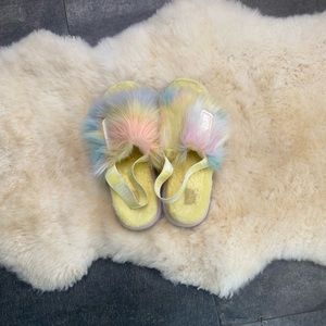 UGG Disco Tie Dye Rainbow Unicorn Platform Slippers